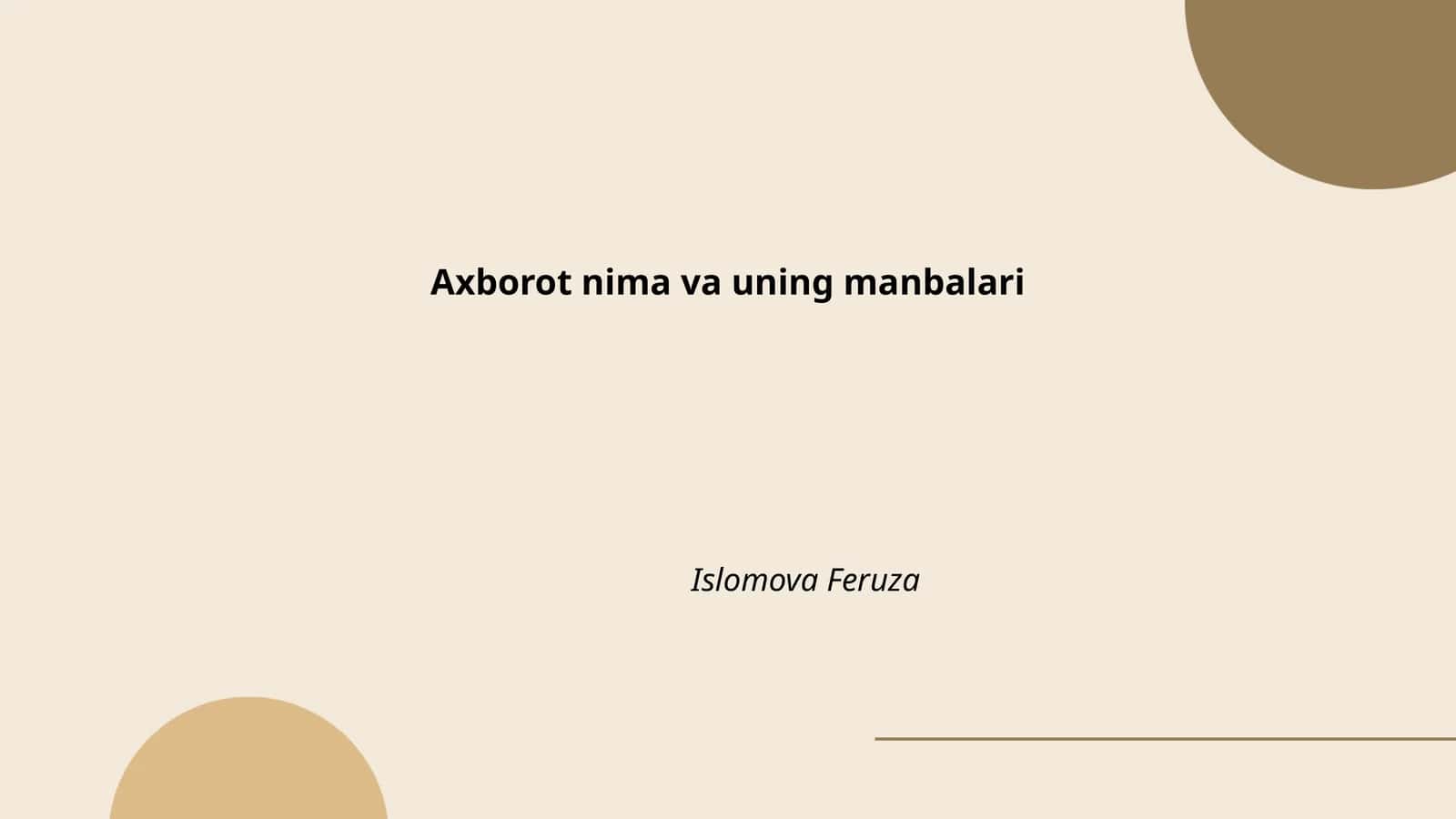 Axborot nima va uning manbalari 1