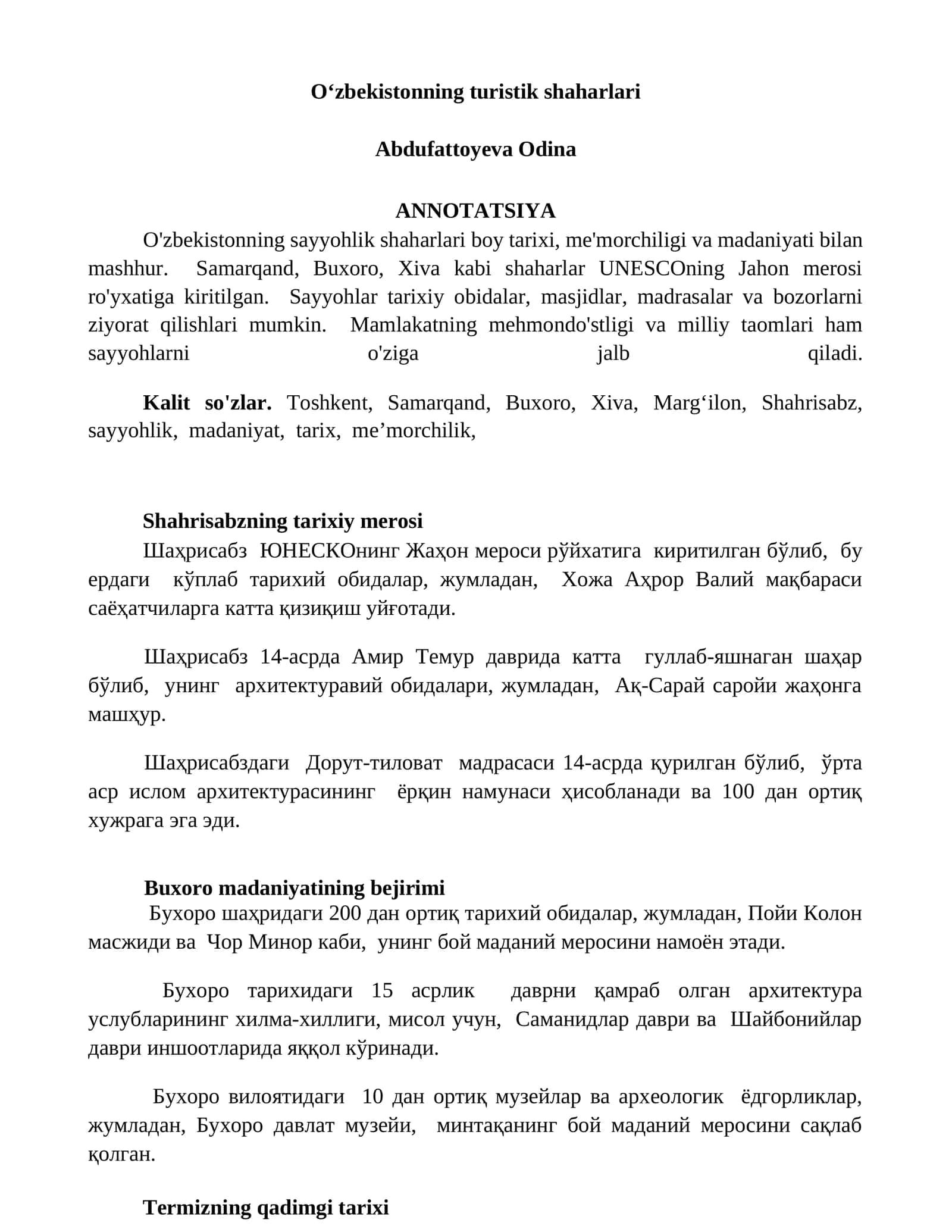 Shahrisabzning tarixiy merosi 1
