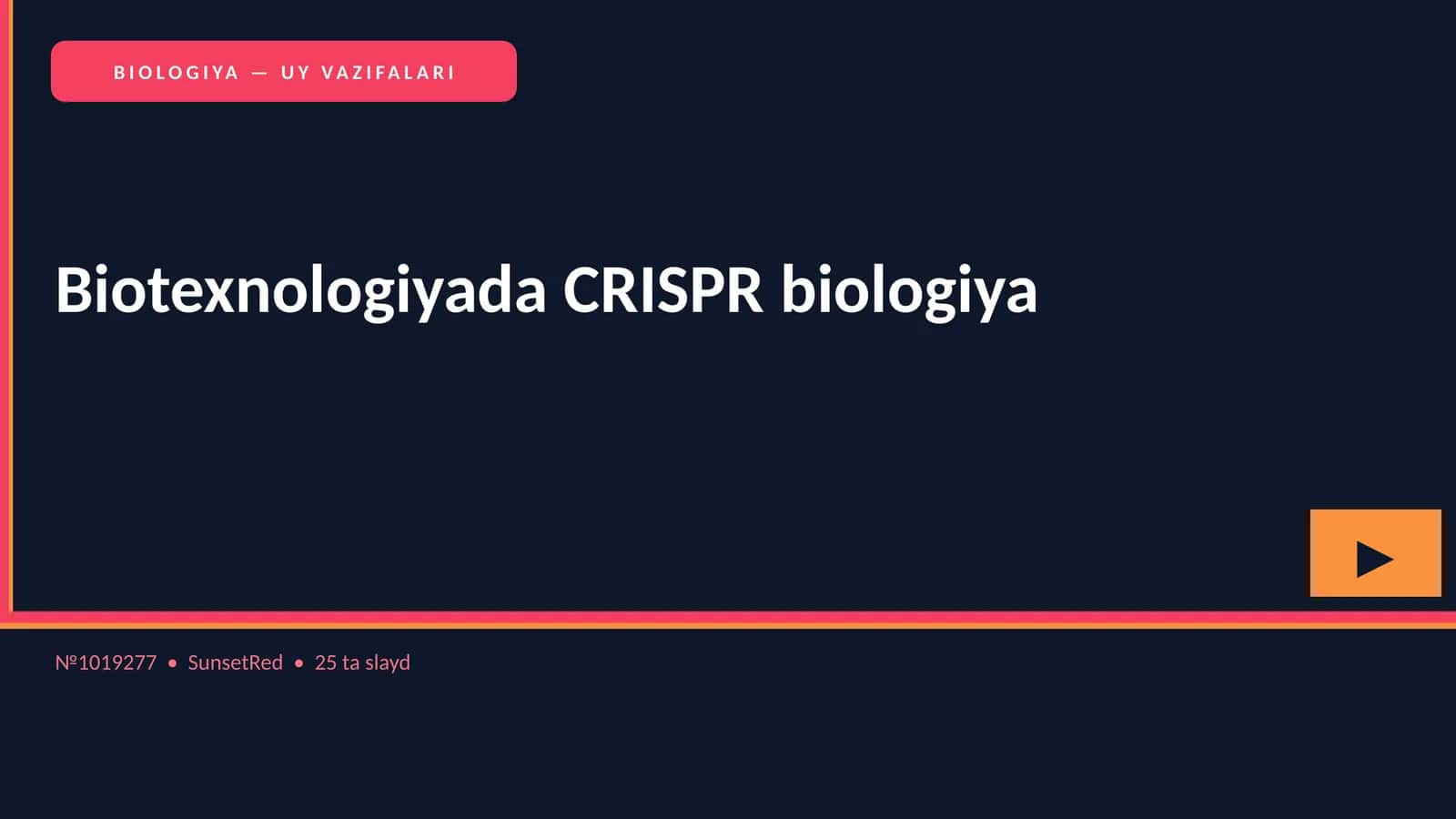 BIOLOGIYA — UY VAZIFALARI 1