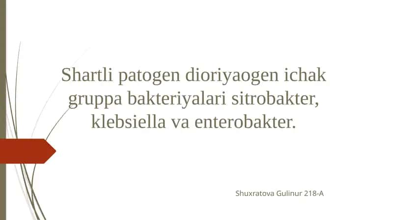 Shartlipatogen bakteriyalar haqida umumiy ma'lumot 1
