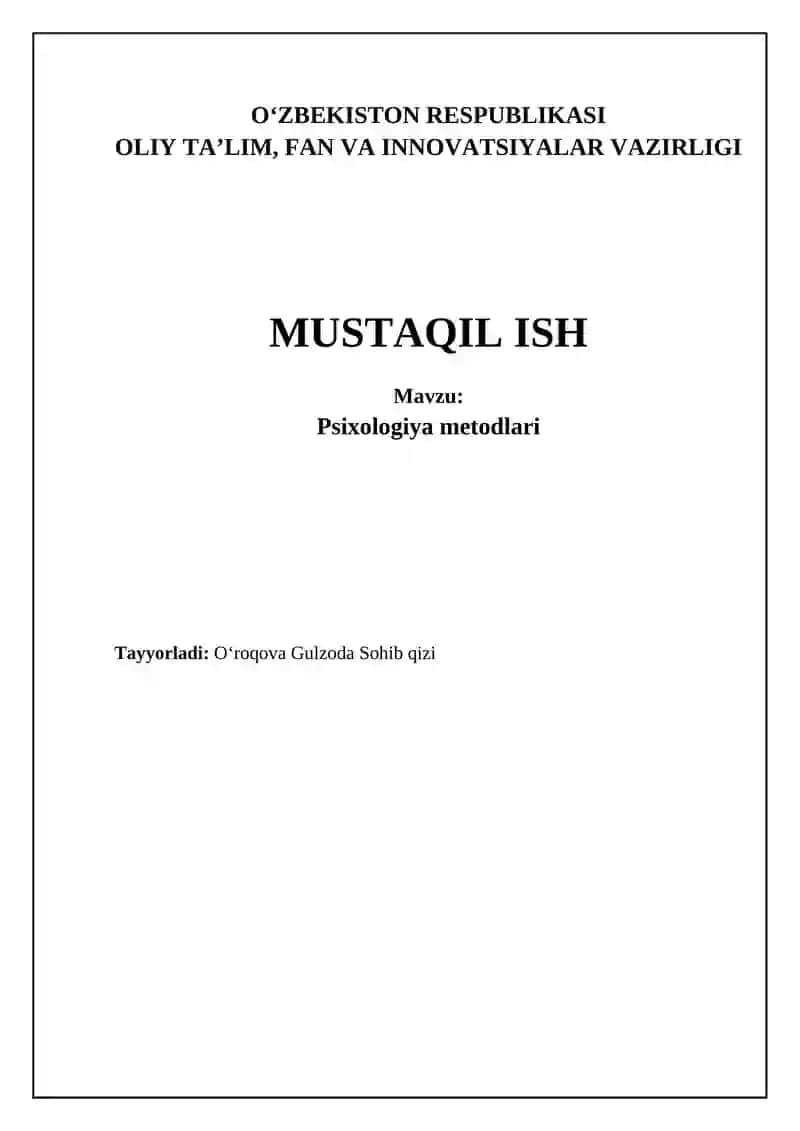 Psixologiya metodlari