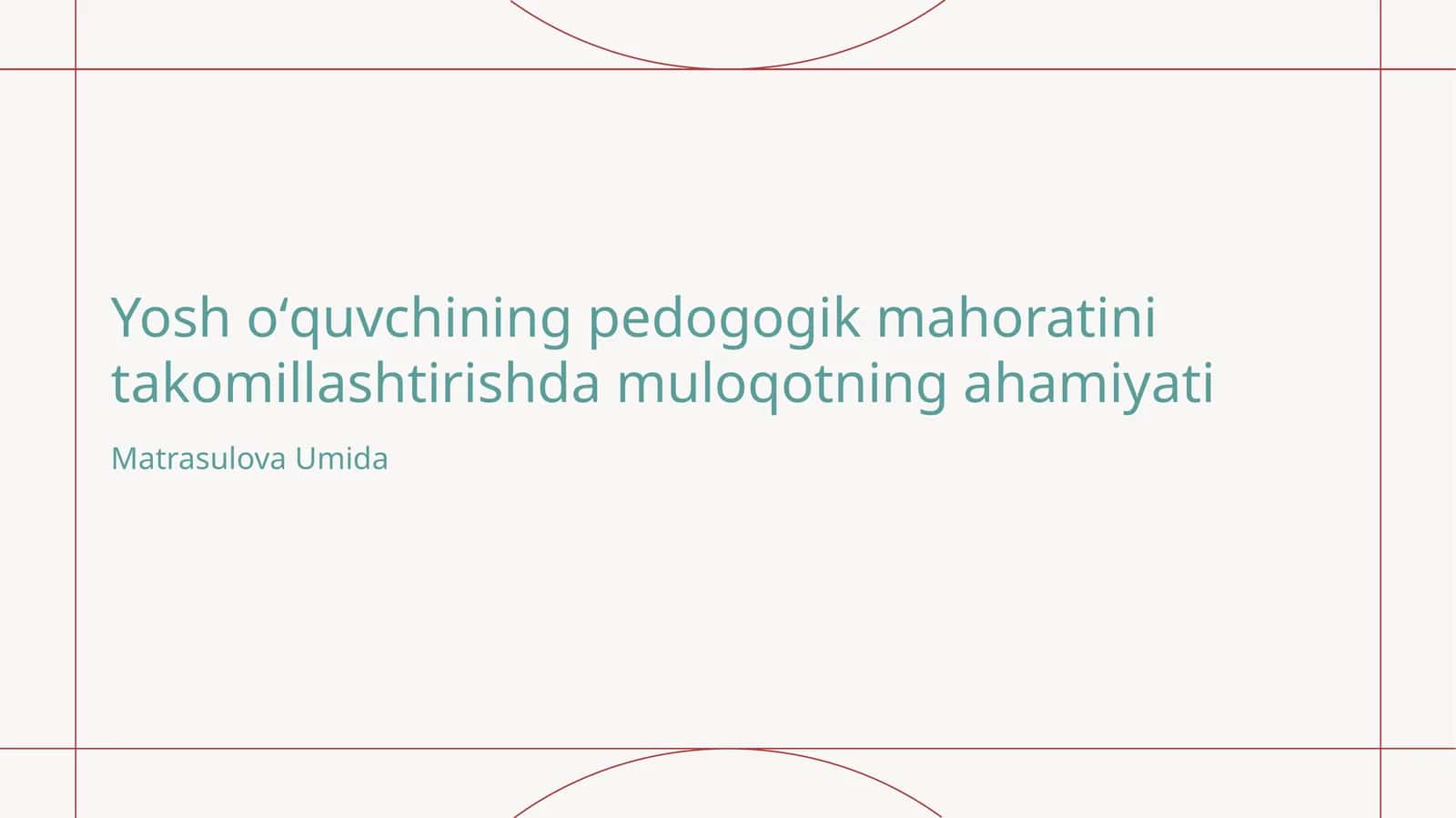 Muloqotning asosiysi 1