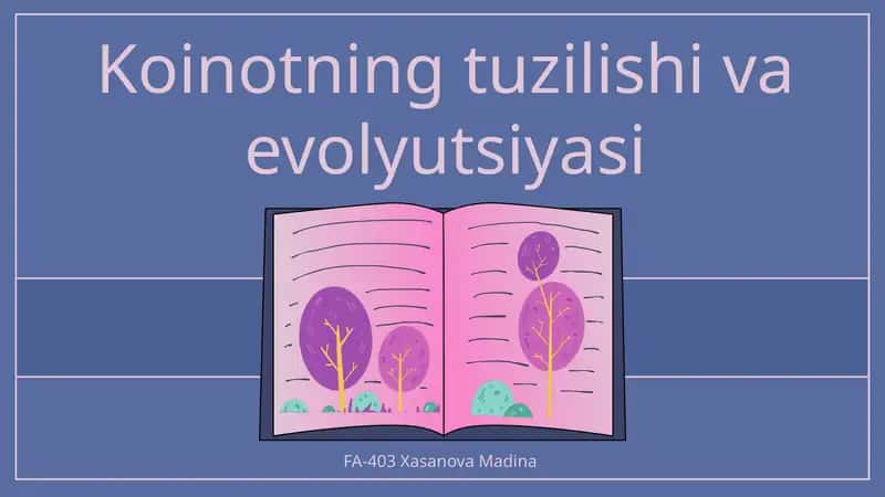 Koinotning tuzilishi va evolyutsiyasi 1