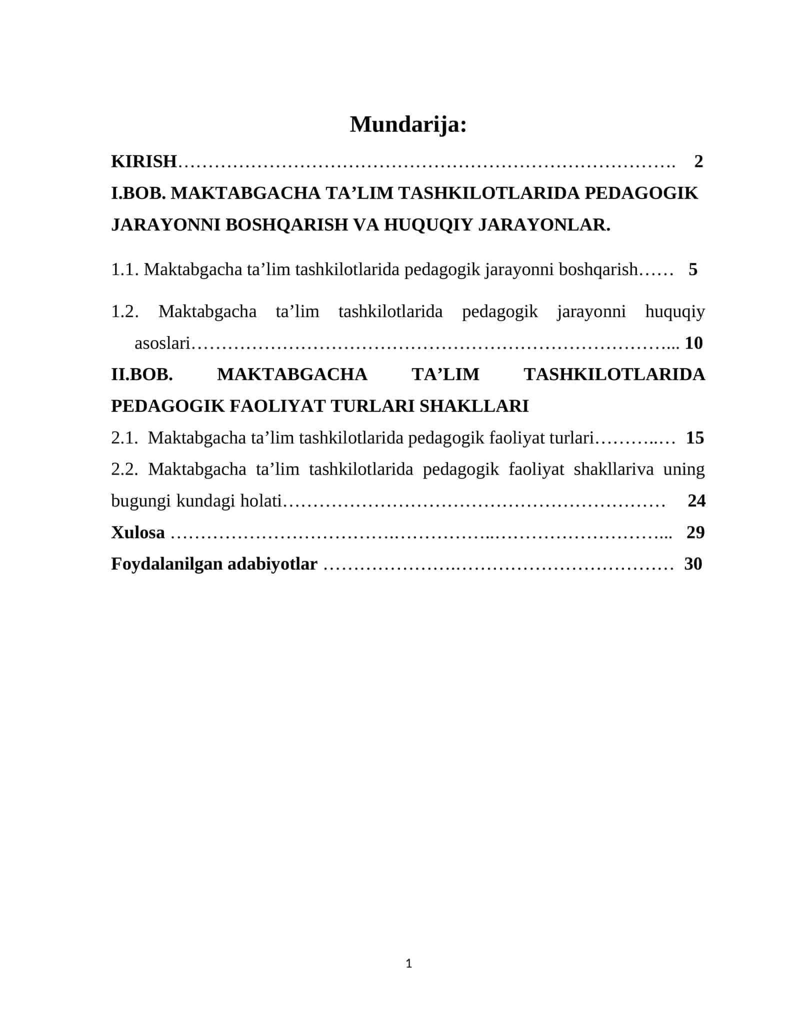 Maktabgacha Ta’lim Tashkilotlarida Pedagogik Jarayonni Boshqarish 1