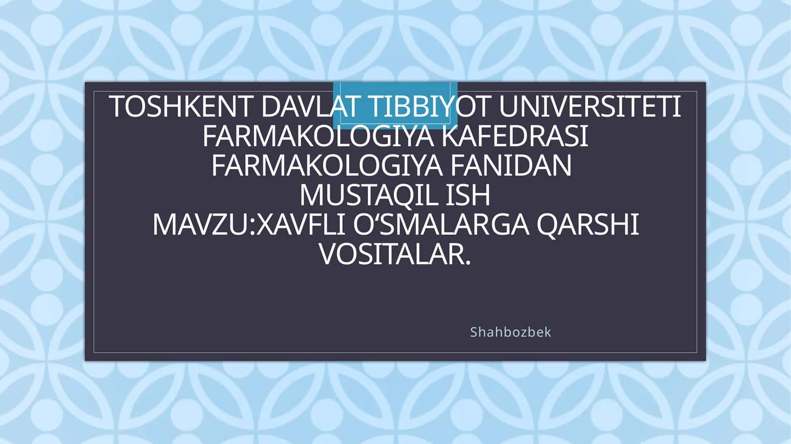 Xavfli o‘smalarga qarshi vositalar 1
