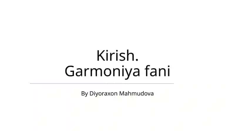 Garmoniya fani