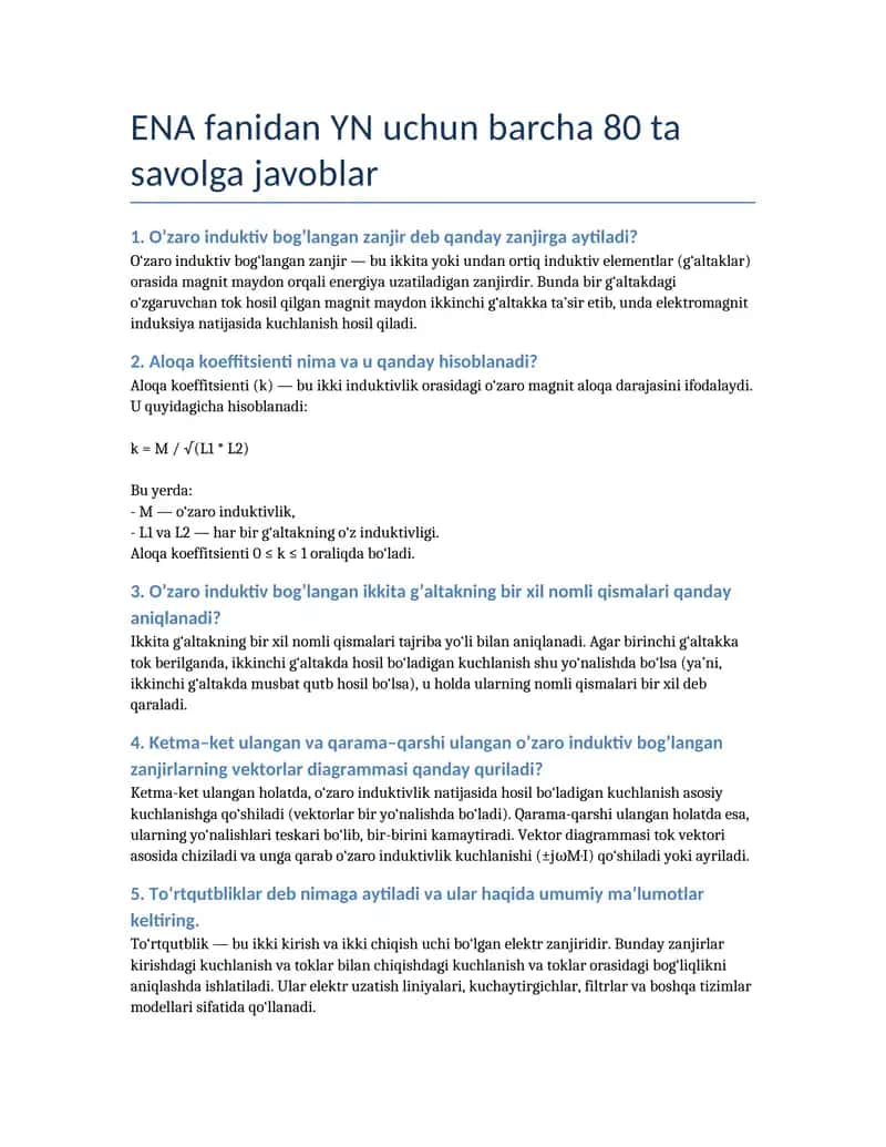 O’zaro induktiv bog’langan zanjir 1
