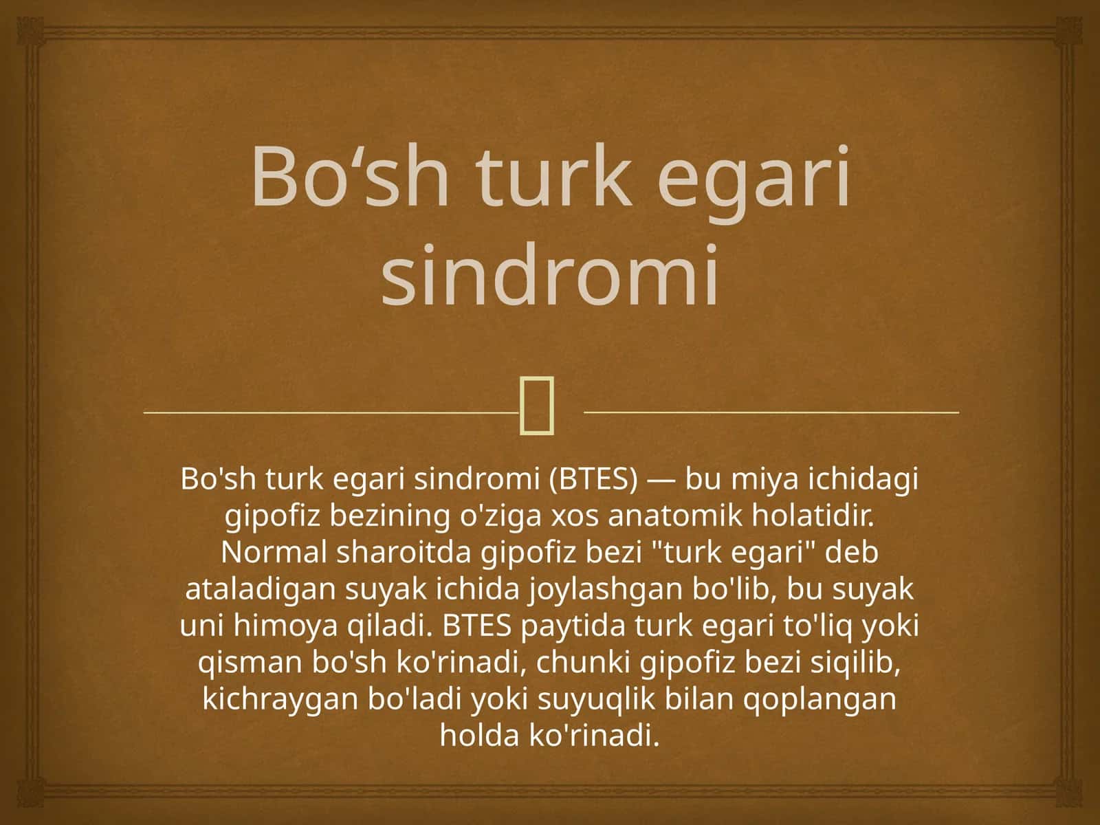 Bo‘sh turk egari sindromi 1