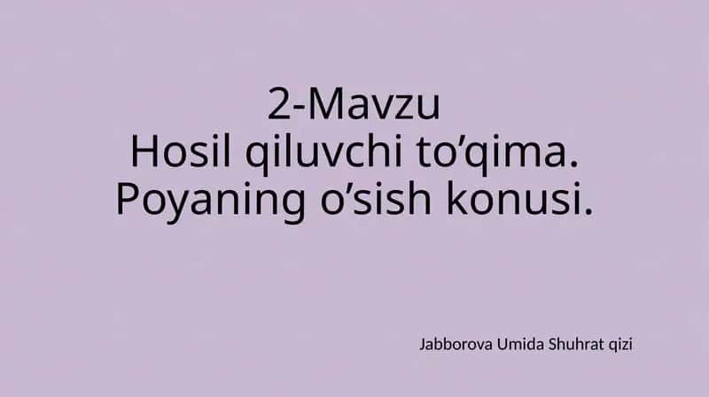 Hosilqiluvchi to'qima 1