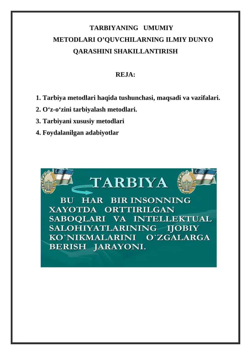 Tarbiya metodlari 1