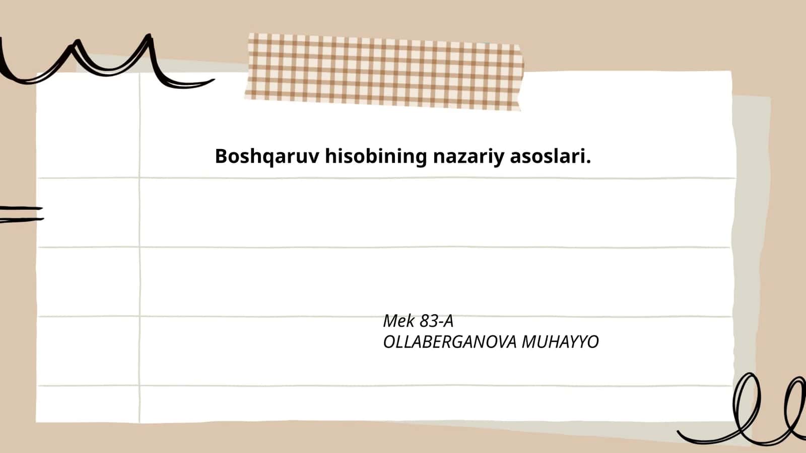 Boshqaruv hisobining nazariy asoslari 1