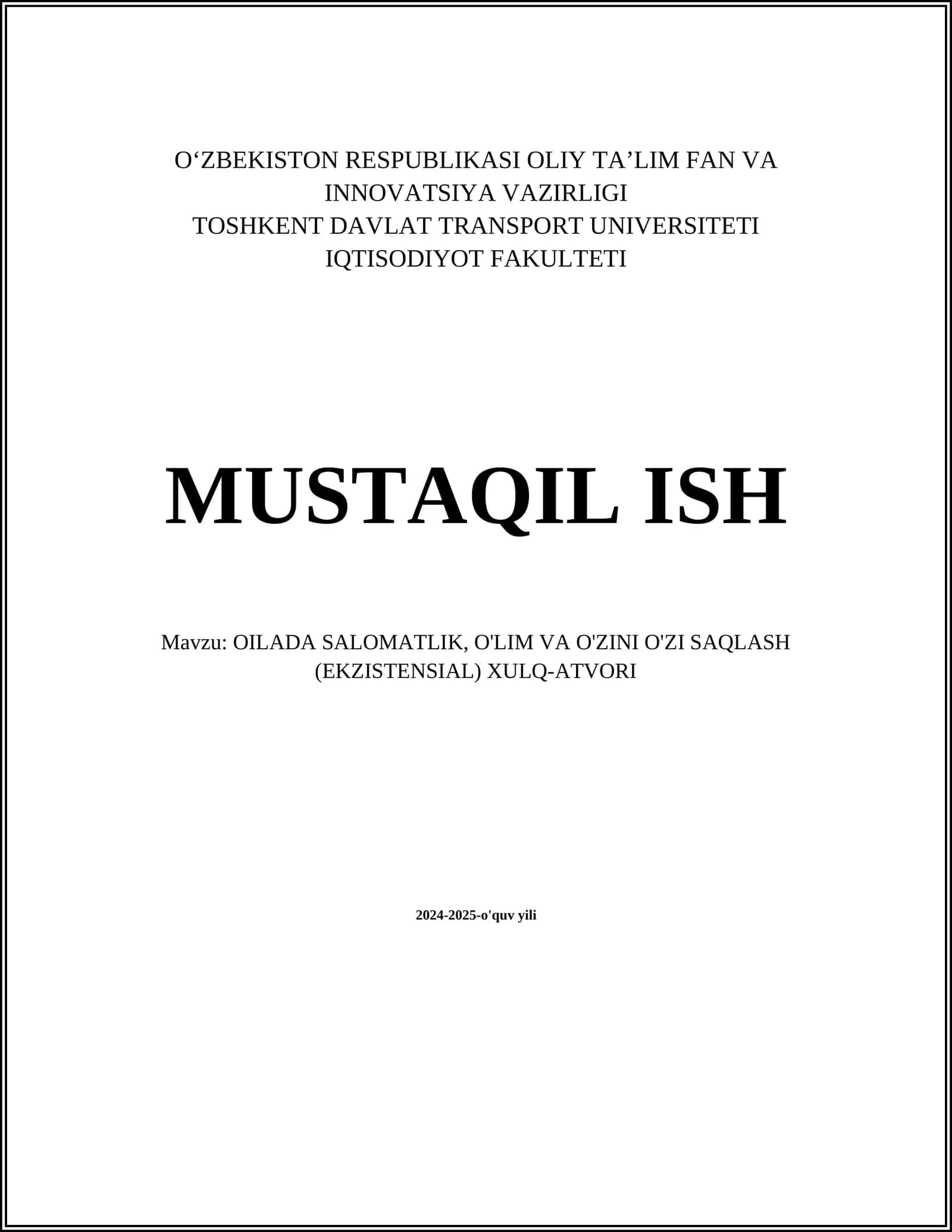 O'lim va uning inson psixologiyasiga ta'siri 1