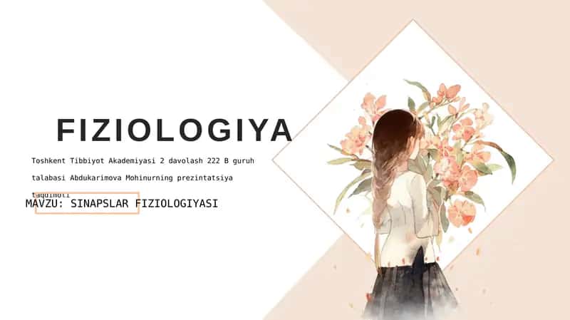 Sinapslar fiziologiyasi 1