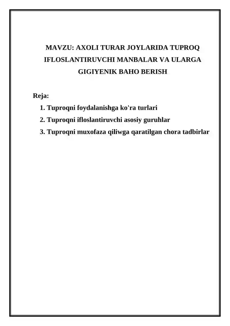 Tuproqni Ifloslantiruvchi