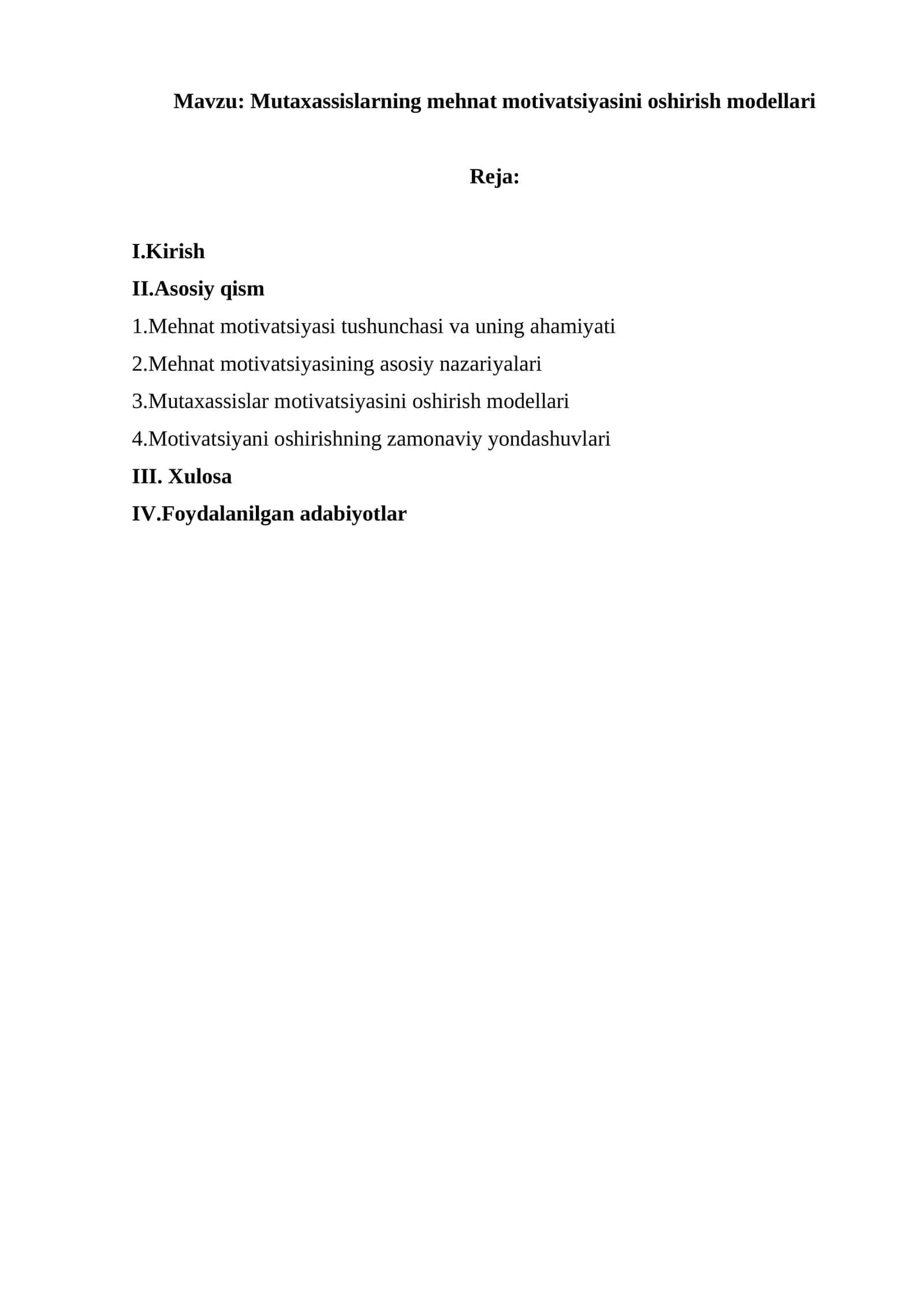 Mutaxassislarning mehnat motivatsiyasini oshirish modellari 1