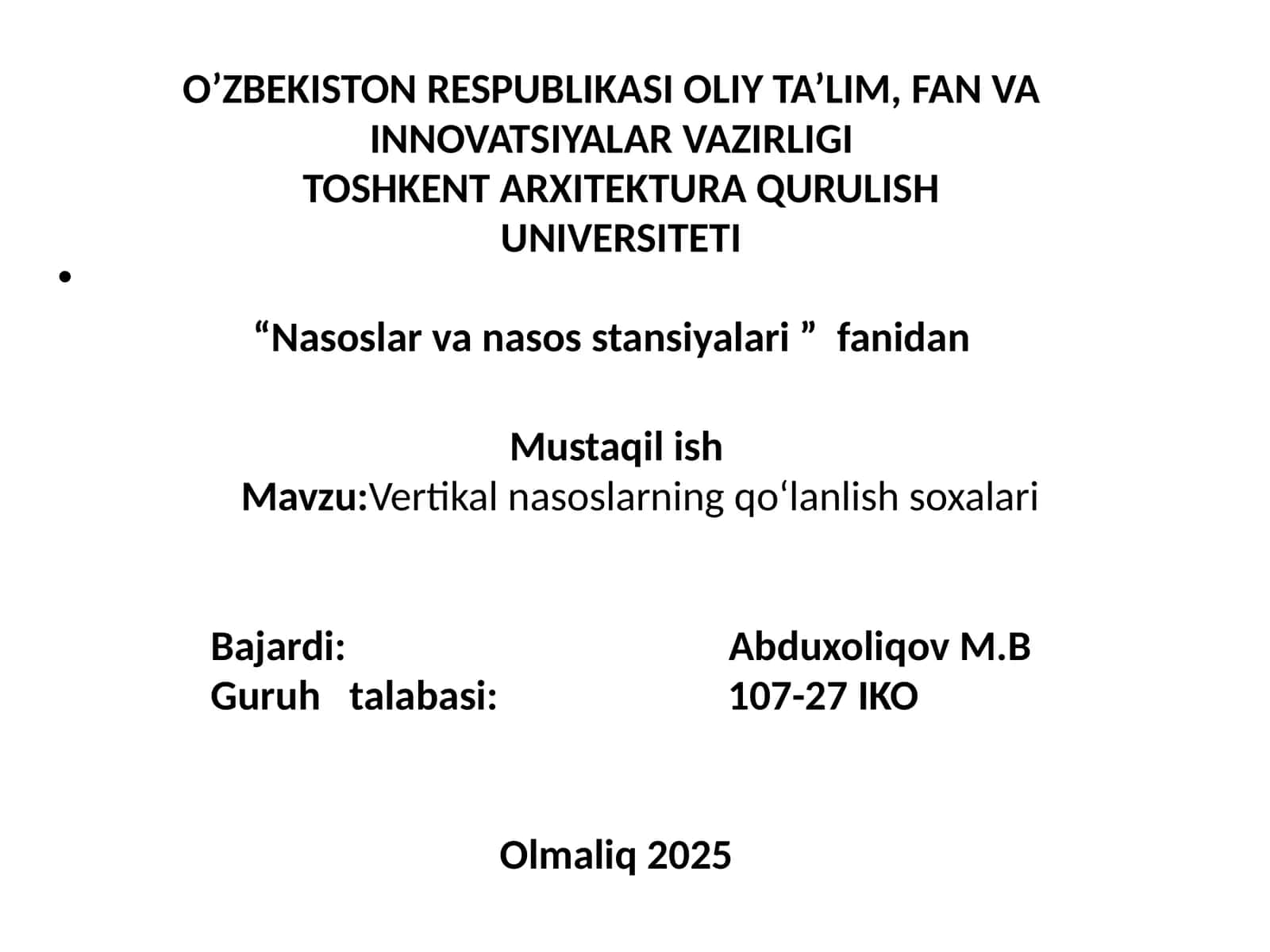 Vertikal nasoslarning qoʻlanlish soxalari 1