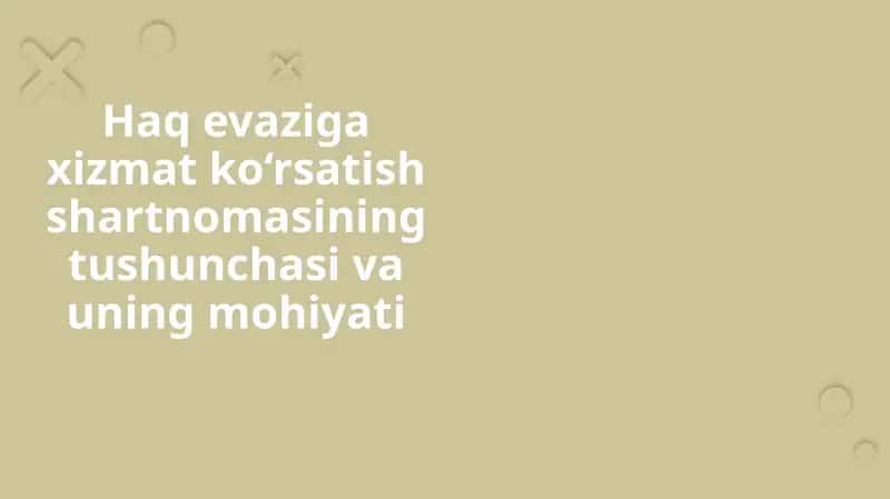 Haqevazi gaxizmat ko'rsatish shartnomasi 1