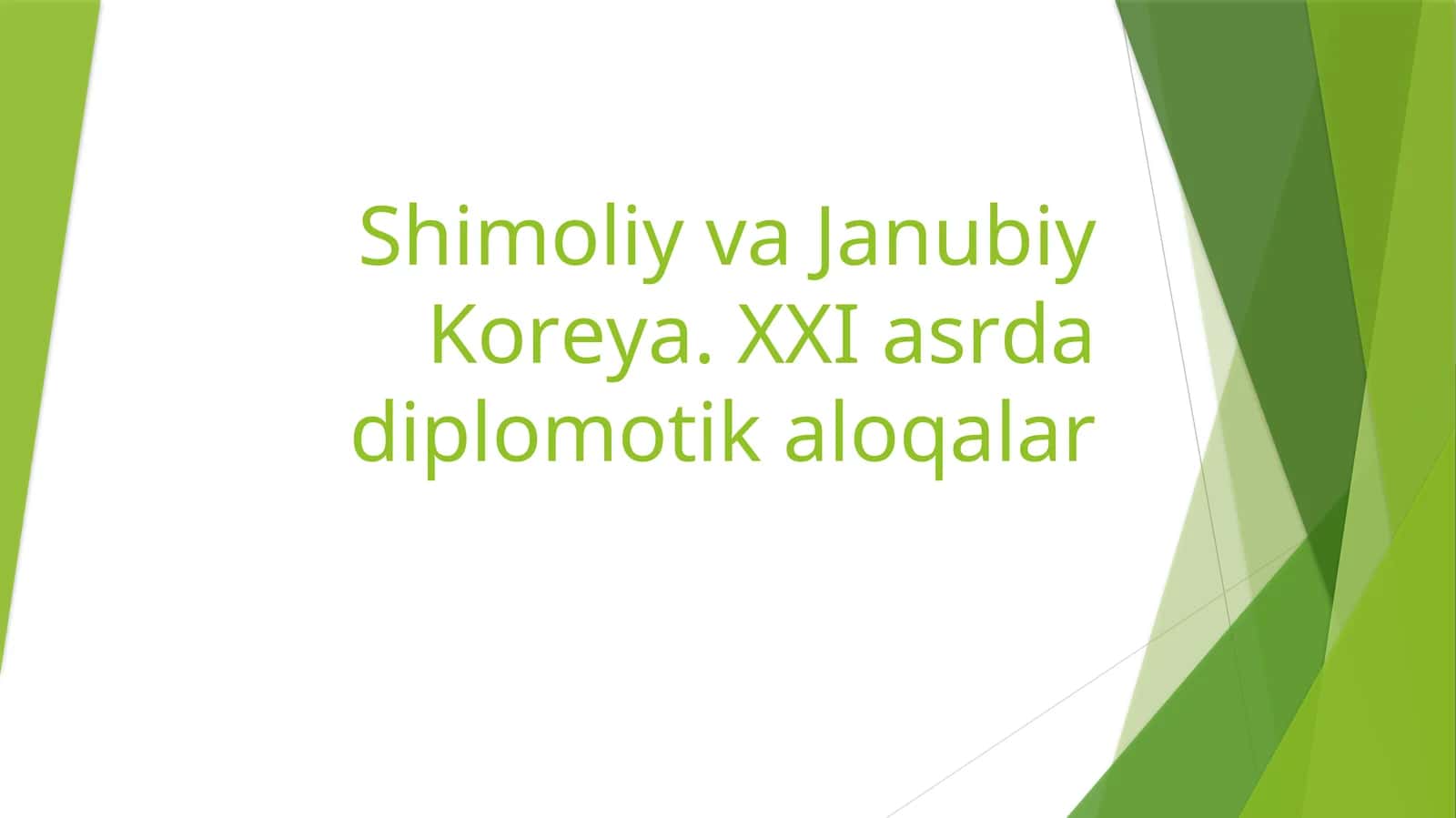 Shimoliy va Janubiy Koreya. XXI asrda diplomatiq aloqalar 1