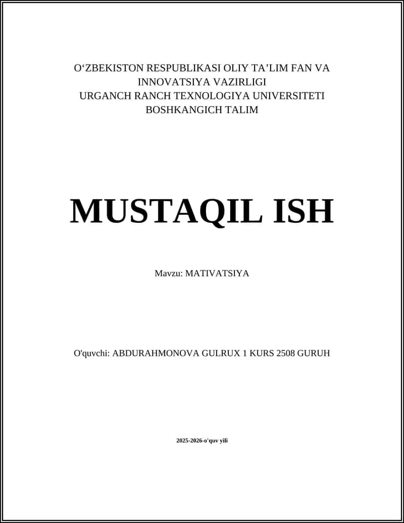 MATIVATSIYA 1