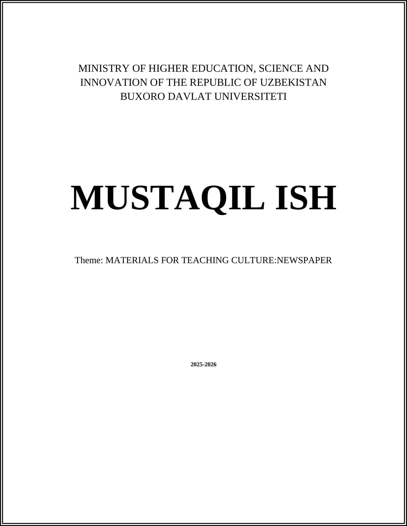 MATERIALS FOR TEACHING CULTURE: NEWSPAPER 1