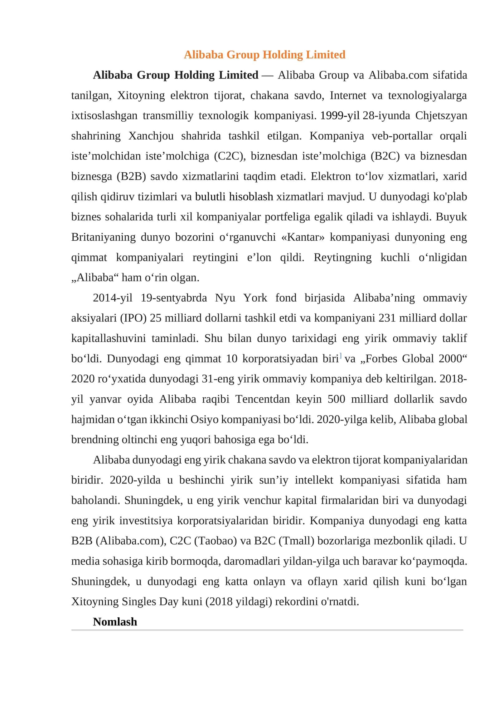 Alibaba Group Holding Limited 1