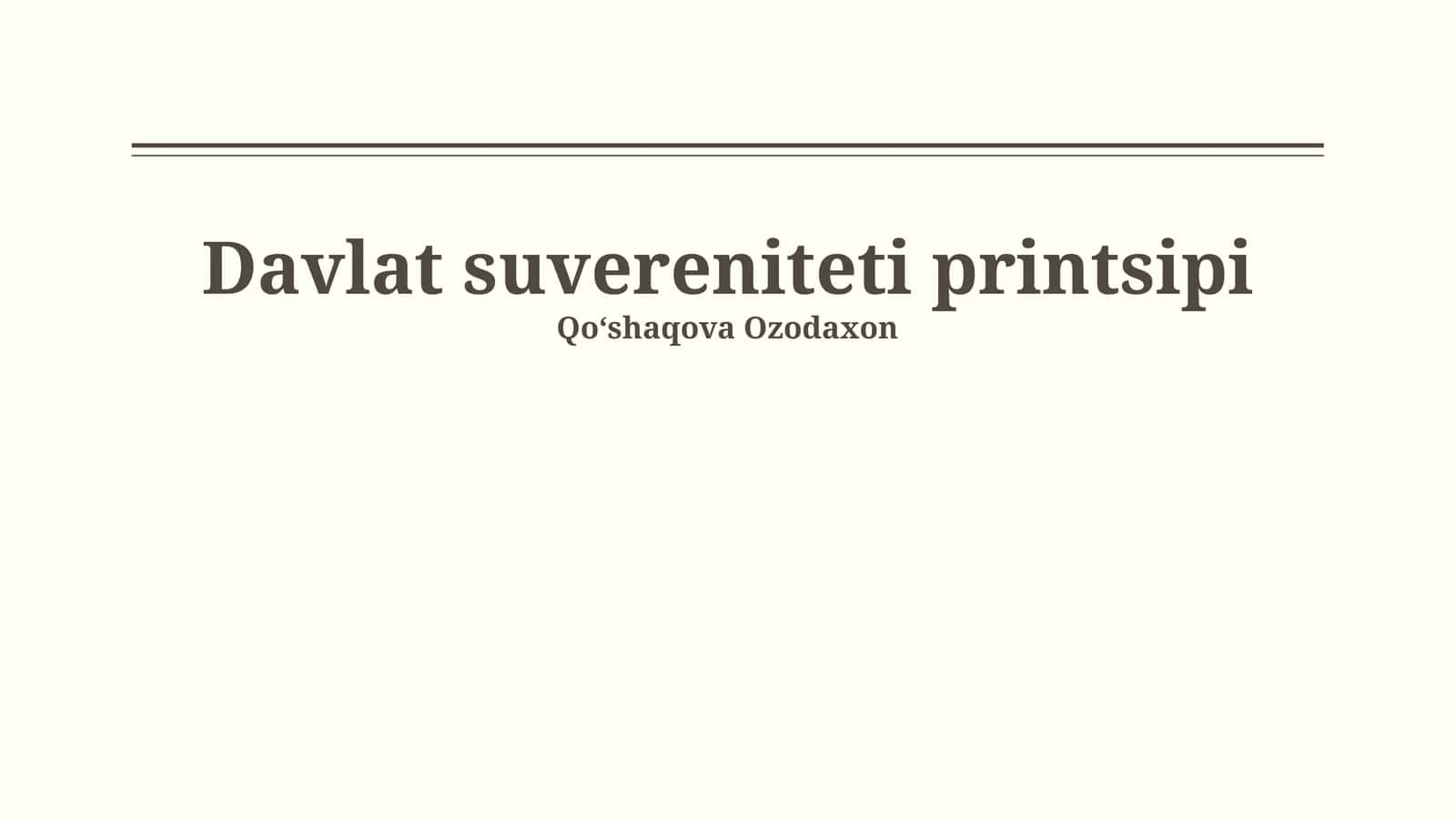 Davlat Suvereniteti printsipi 1