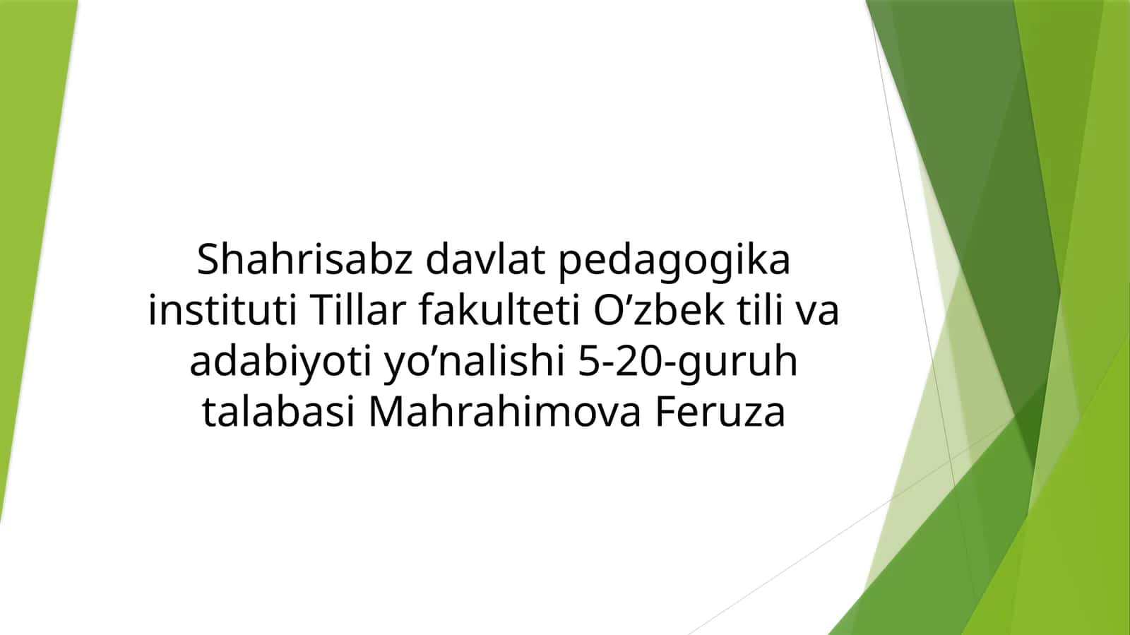 O‘zbek til va adabiyoti yo‘nalishiga dair ma’lumotlar 1
