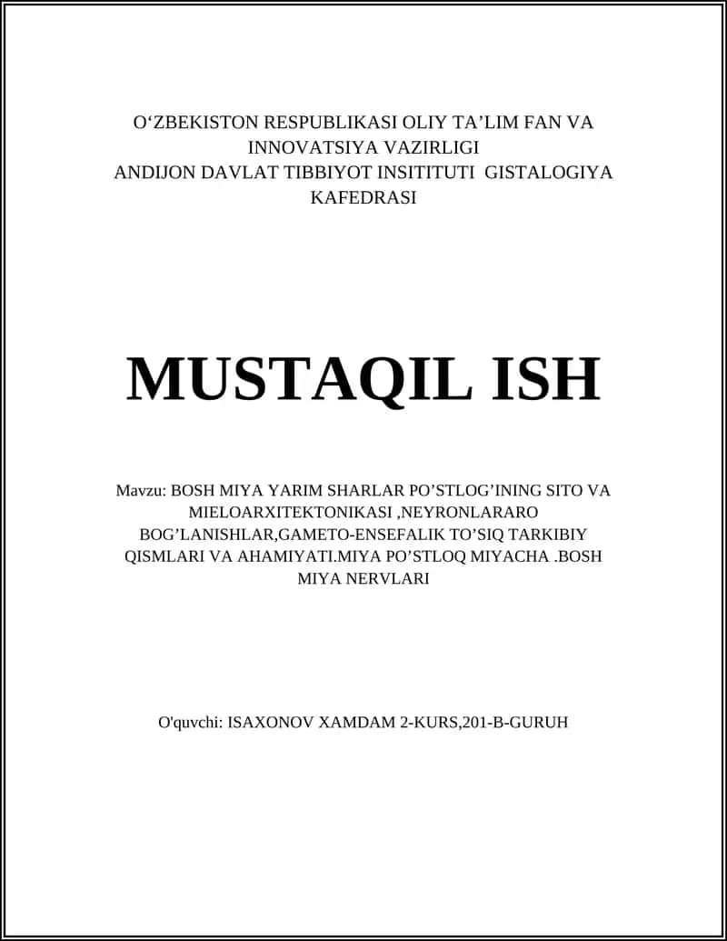 Bosh miya yarim sharlari po’stlog’i 1