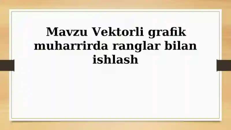 Vektorli grafik muharrir ranglar bilan ishlash