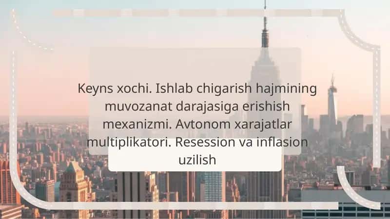 Ishlab chiqarish hajmining muvozanat darajasiga erishish mexanizmi 1
