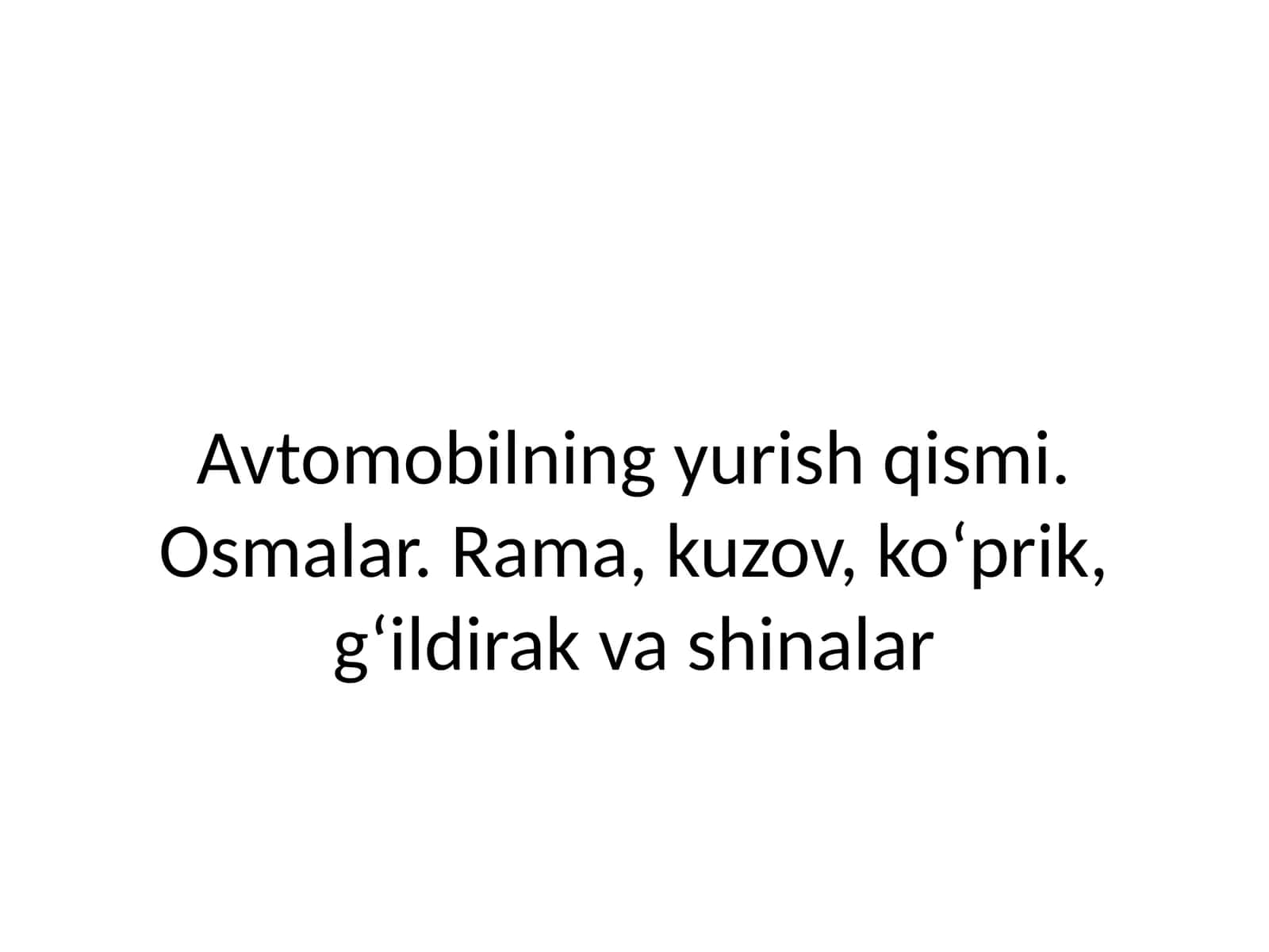 Avtomobilning yurish qismi 1