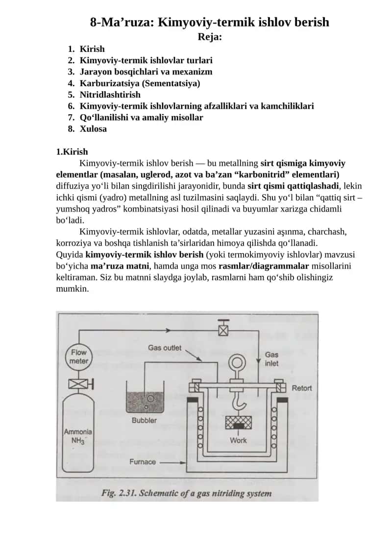 Kimyoviy-termik ishlovlar 1
