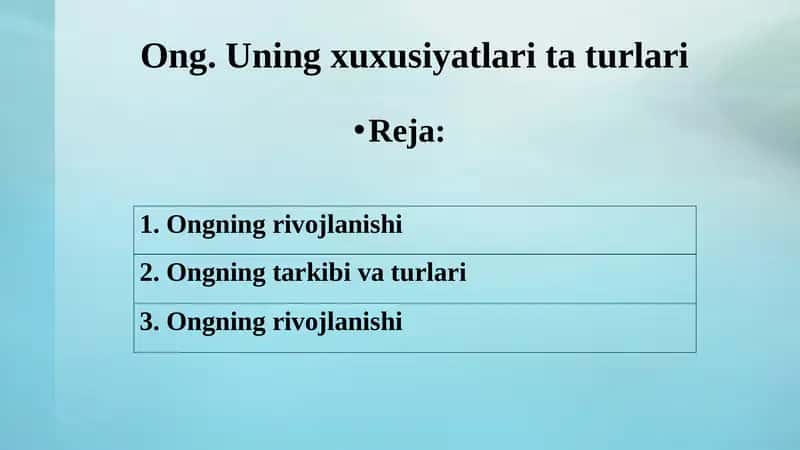 Ong. Uning xuxusiyatlari va turlari 1