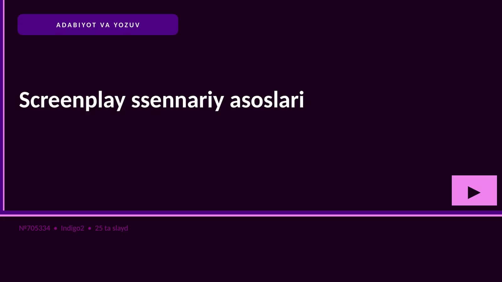 Screenplay ssennariy asoslari 1