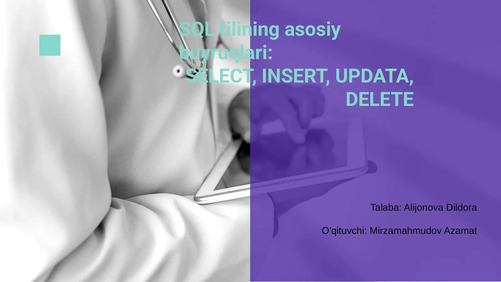 SQL tilining asosiy buyruqlari 1