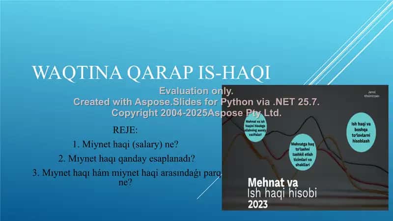 Miynet haqi (Salary) haqida ma'lumotlar 1