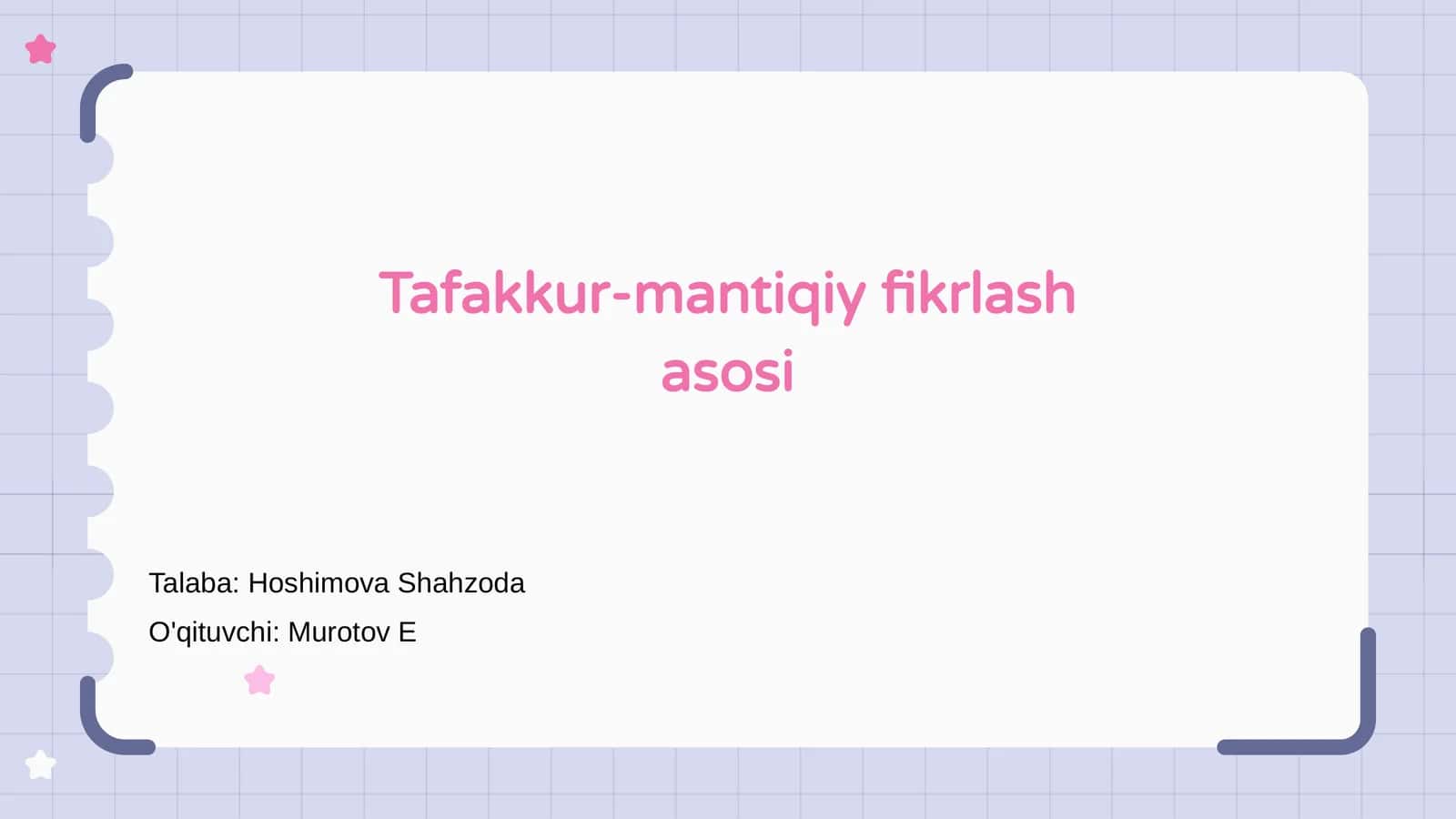 Tafakkur-mantiqiy fikrlash asosi 1
