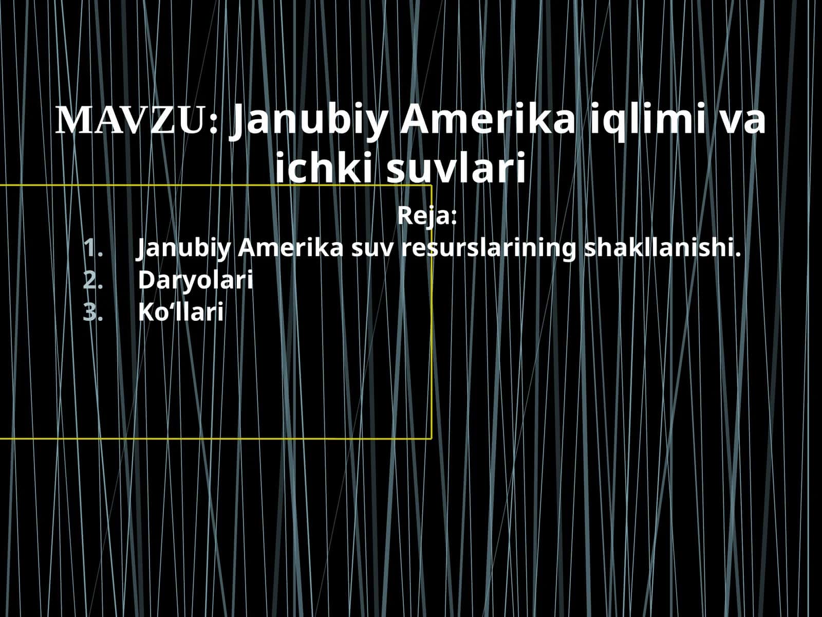 Janubiy Amerika iqlimi va ichki suvlari 1