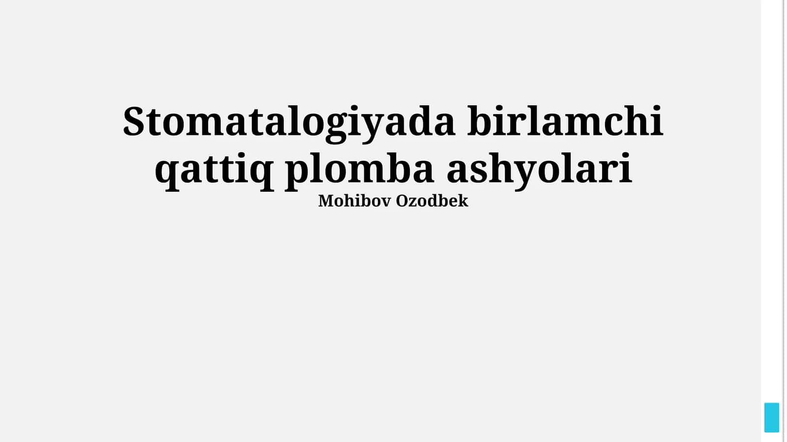 Stomatalogiyada birlamchi qattiq plomba ashyolari 1