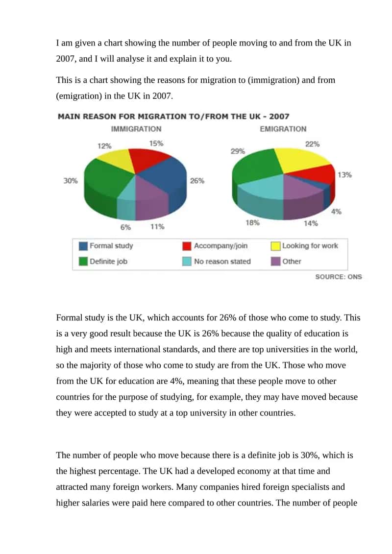 Reasons for Migration to and from the UK in 2007 1