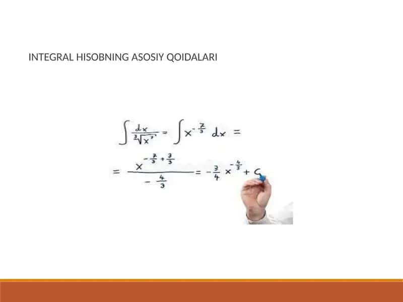 INTEGRAL HISOBNING ASOSIY QOIDALARI 1
