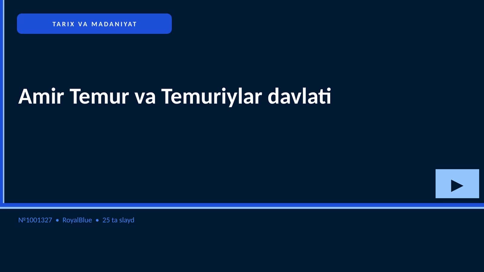 Amir Temur va Temuriylar davlati 1