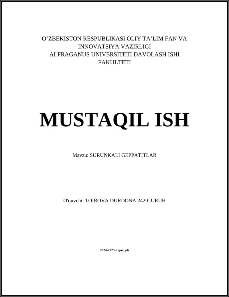 SURUNKALI GEPPATITLAR 1
