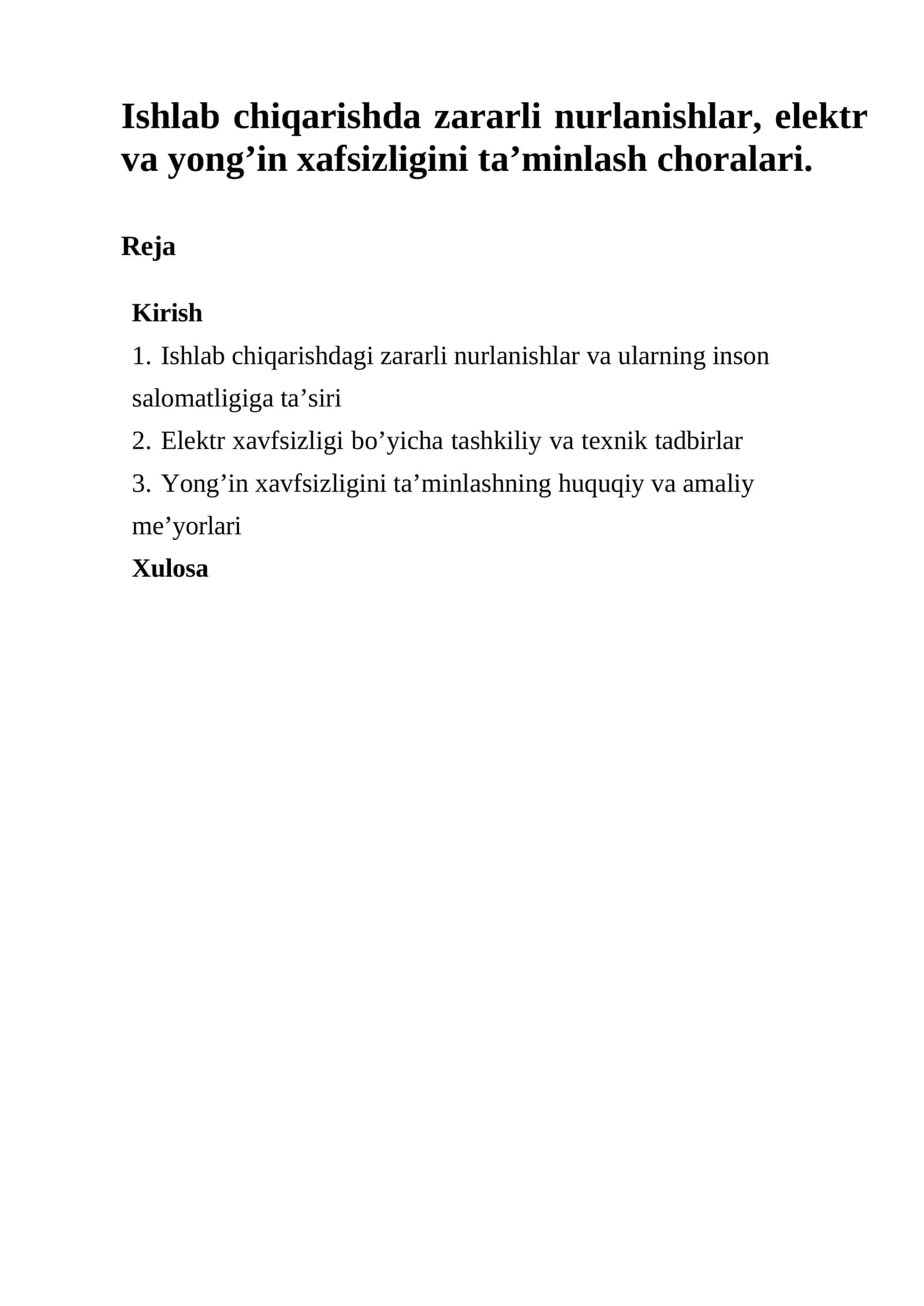 Zararli nurlanishlar va ularning manbalari 1