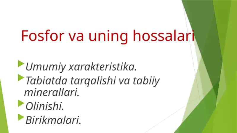 Fosfor va uning hossalari 1