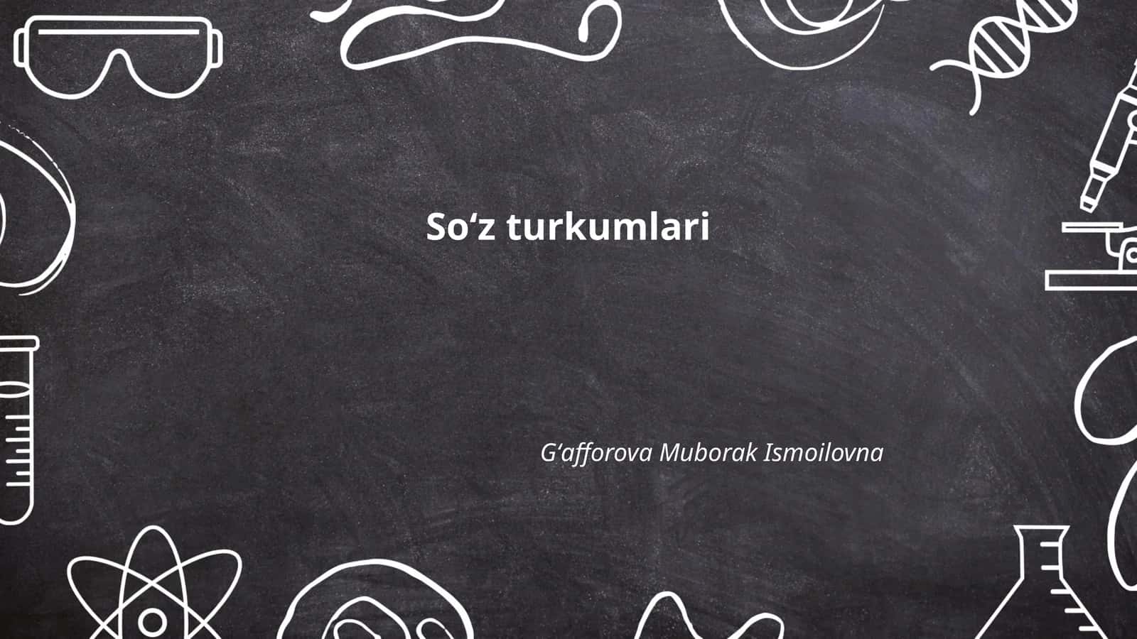 Soʻz turkumlari 1