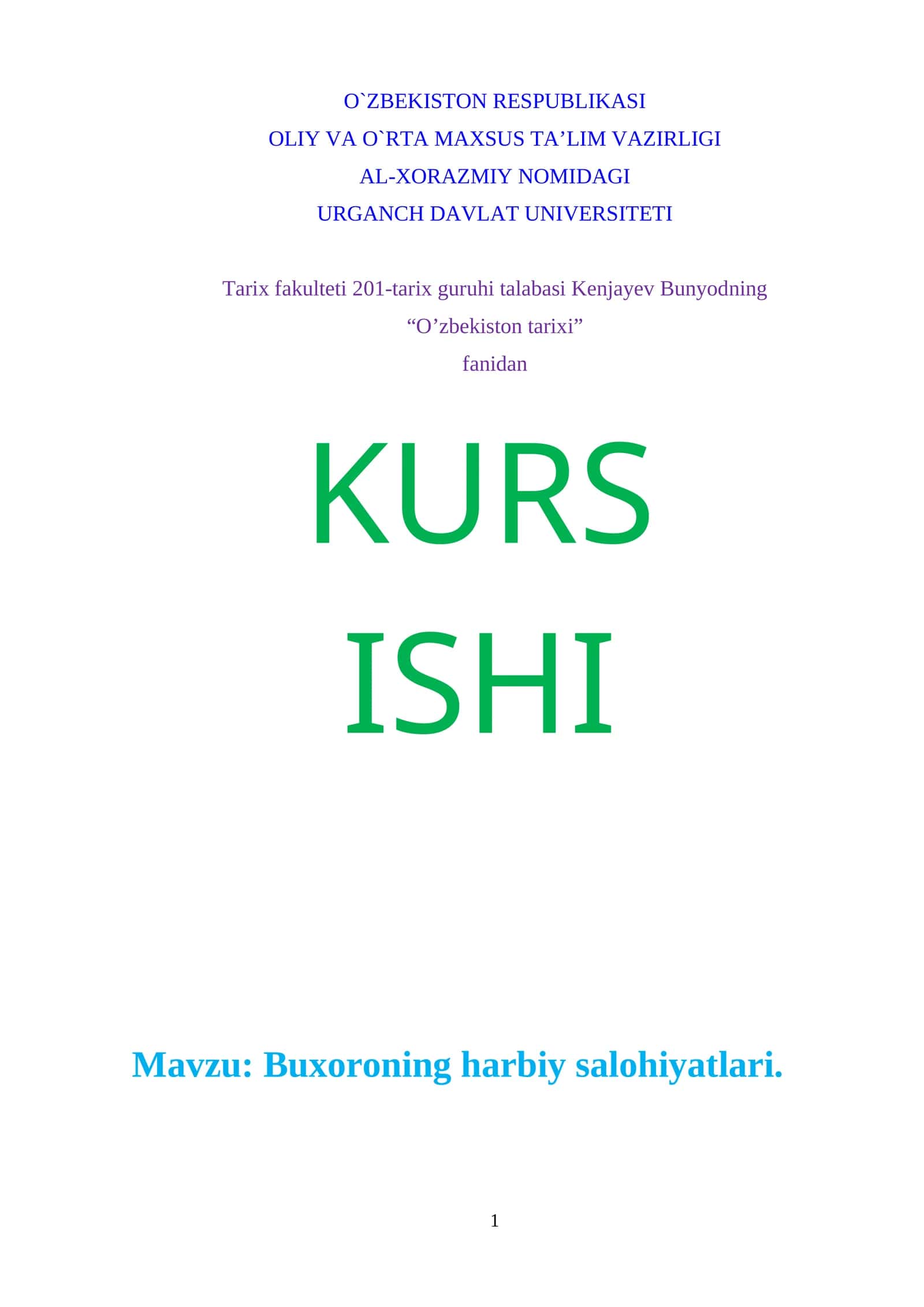 Buxoroning harbiy salohiyatlari 1
