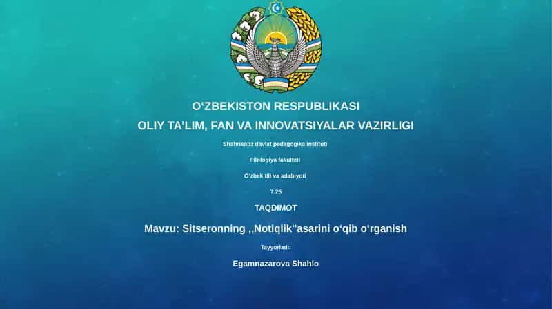 Sitseronning,,Notiqlik''asarini oʻqib oʻrganish 1