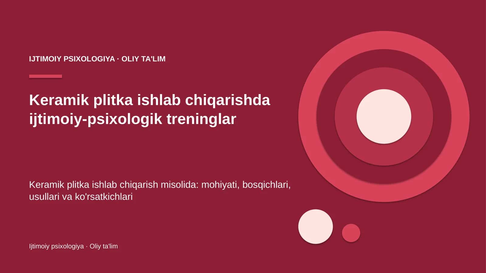 Keramik plitka ishlab chiqarishda ijtimoiy-psixologik treninglar 1
