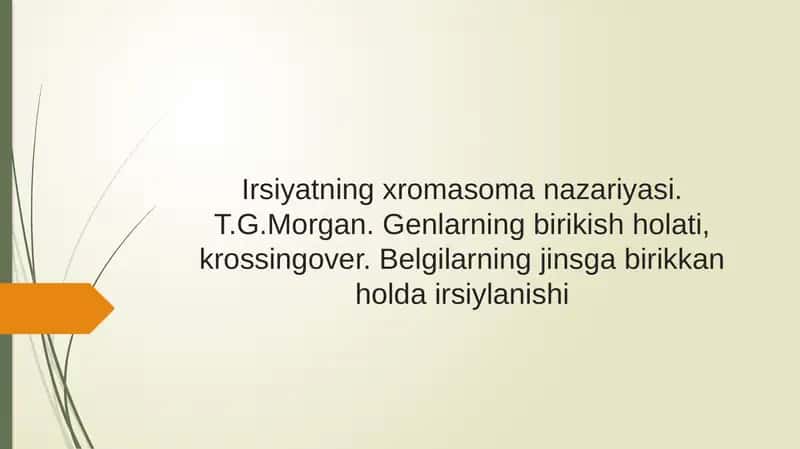 Irsiyatning xromasoma nazariyasi 1